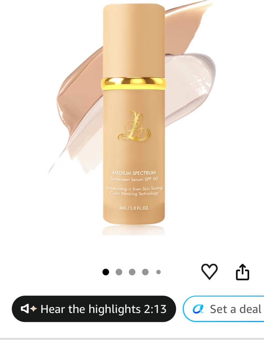 Luxury Medium Spectrum Tinting Sunscreen Serum SPF 50